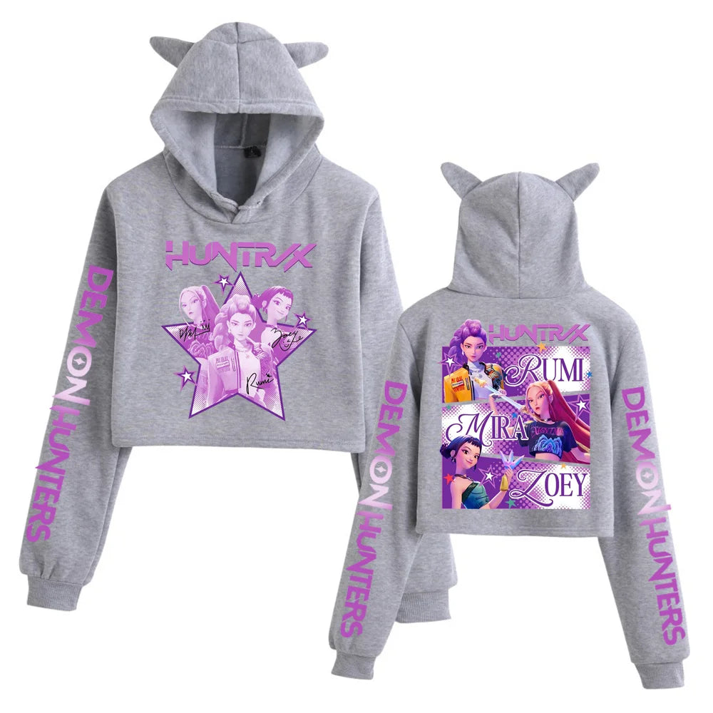 🐱 Sweat à Capuche Crop Top - K-Pop Huntrix 🐱
