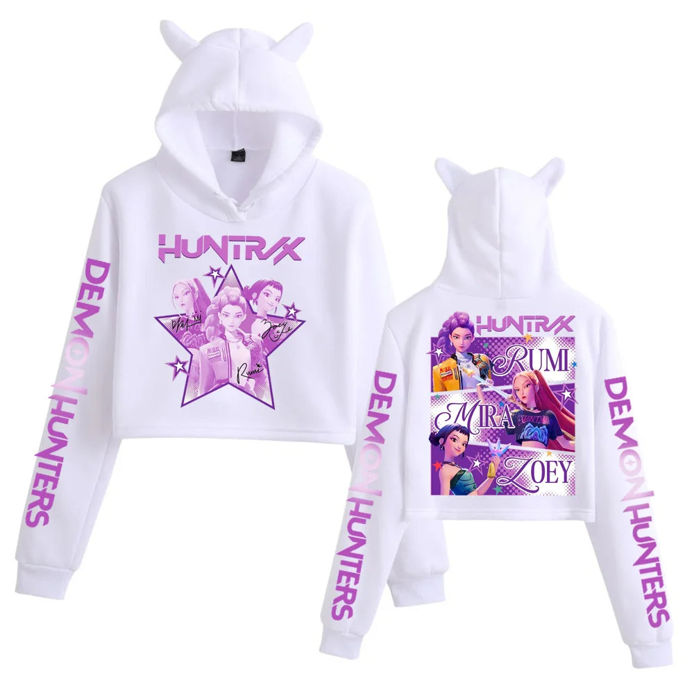 🐱 Sweat à Capuche Crop Top - K-Pop Huntrix 🐱