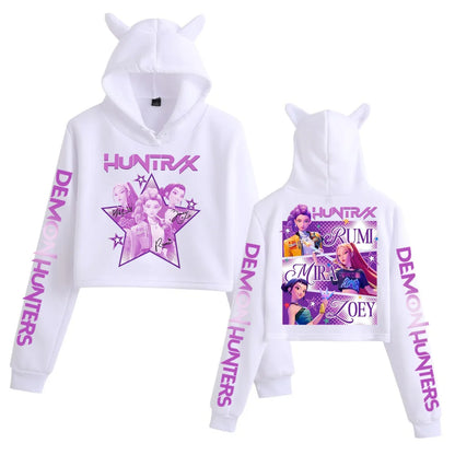 🐱 Sweat à Capuche Crop Top - K-Pop Huntrix 🐱