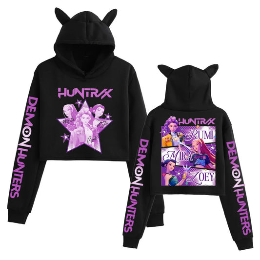 🐱 Sweat à Capuche Crop Top - K-Pop Huntrix 🐱