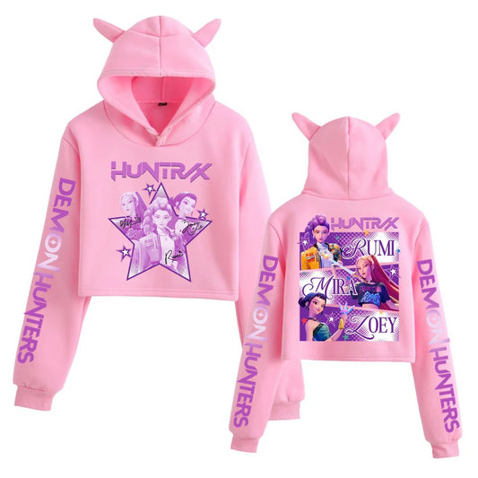 🐱 Sweat à Capuche Crop Top - K-Pop Huntrix 🐱